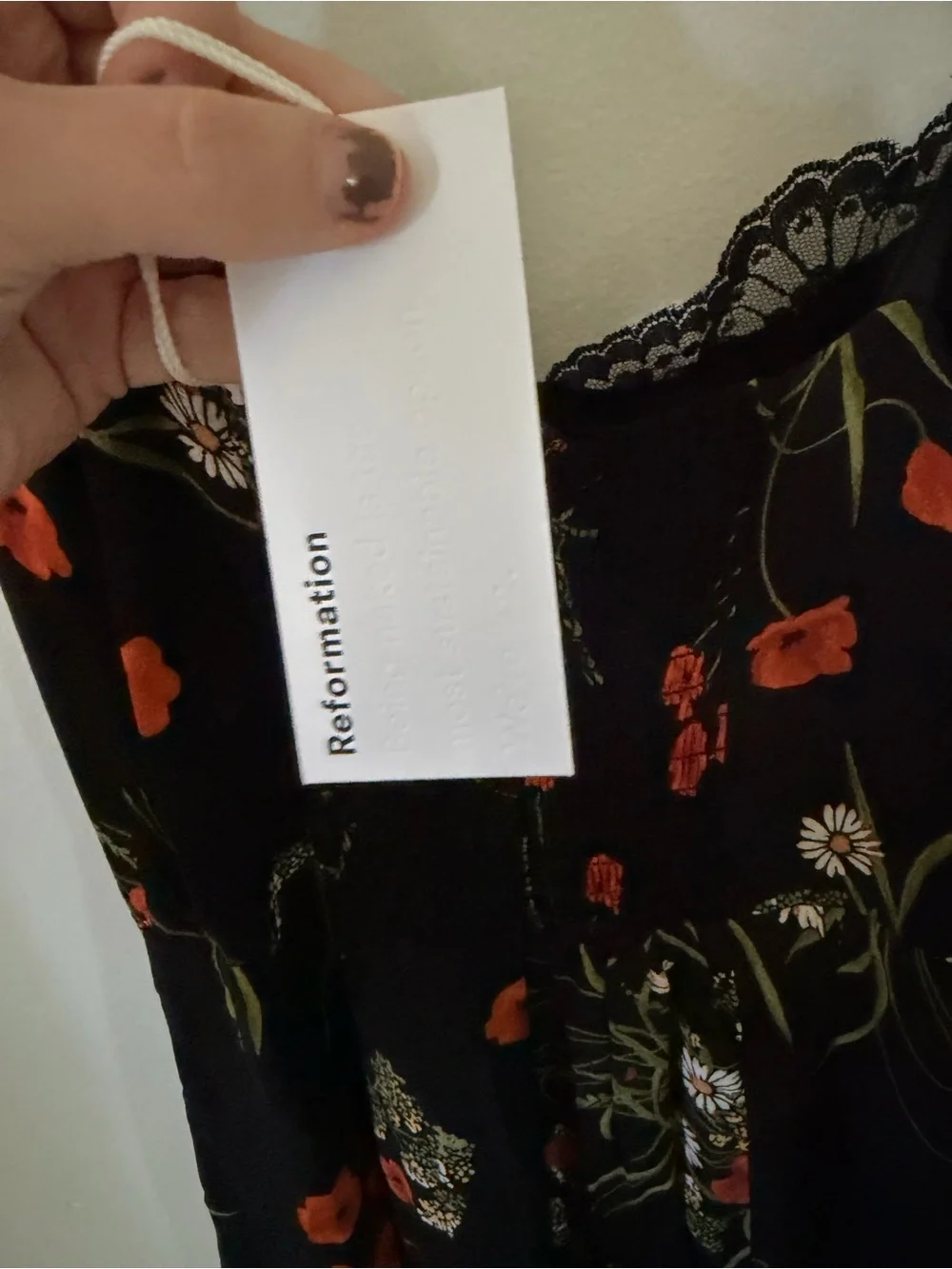 NWT REFORMATION Irisa Floral Trumpet Dress in Robyn Size US 0 lace trim - Picture 9 of 15